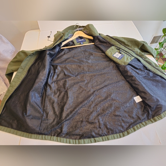 Lands' End Men's Green Full Zip Nylon Hooded Anorak Long Jacket Size Medium - Picture 17 of 17